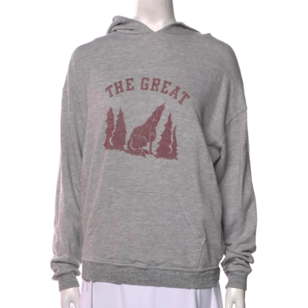 The Great Graphic Print Hoodie Sweatshirt Gray Size XS